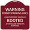 Signmission Permit Parking Only Unauthorized Vehicles Booted at Vehicle Owners Expense, A-DES-BU-1818-22712 A-DES-BU-1818-22712 - alternate 1